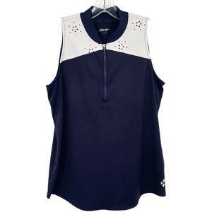 Jofit Sleeveless Cutaway Rib Golf Top Navy Blue Large